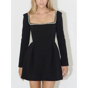 Odd Muse NWT The Ultimate Pearl Dress Black Mini Long Sleeve Medium